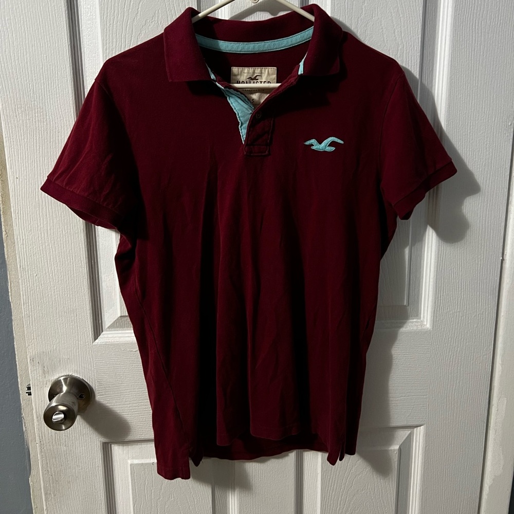 Maroon and blue polo